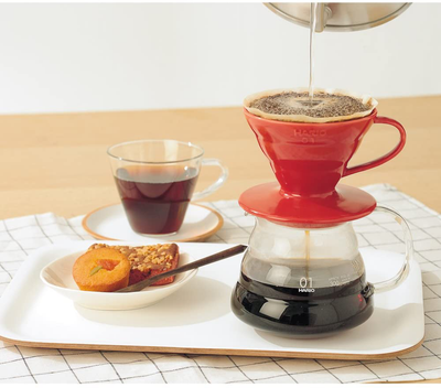 Hario V60 Ceramic Coffee Dripper, Size 01, Red