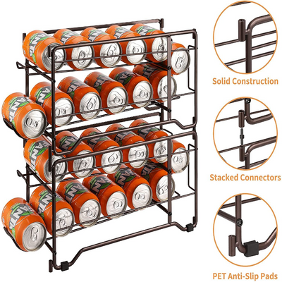 2-Pack Soda Can Beverage Dispenser Rack, Stackable Holds 12 cans each