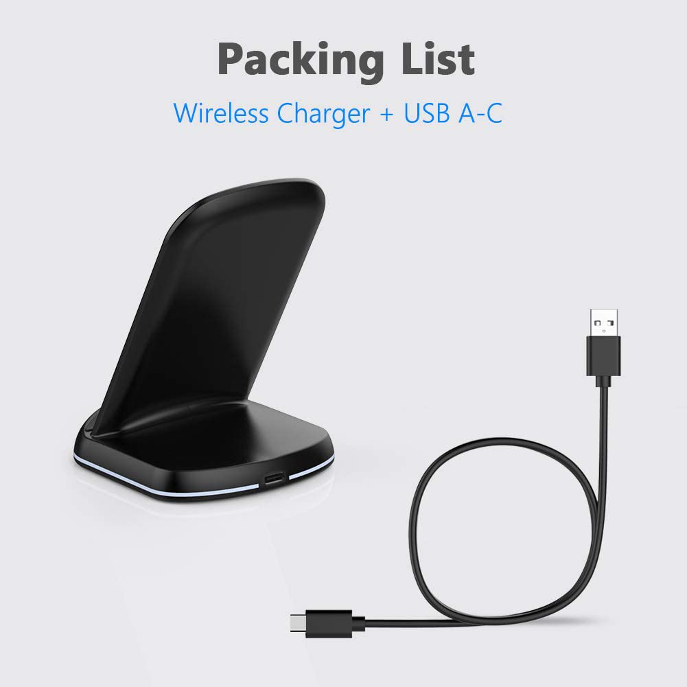 Wireless Charger, Qi-Certified 10W Max Wireless Charging Stand