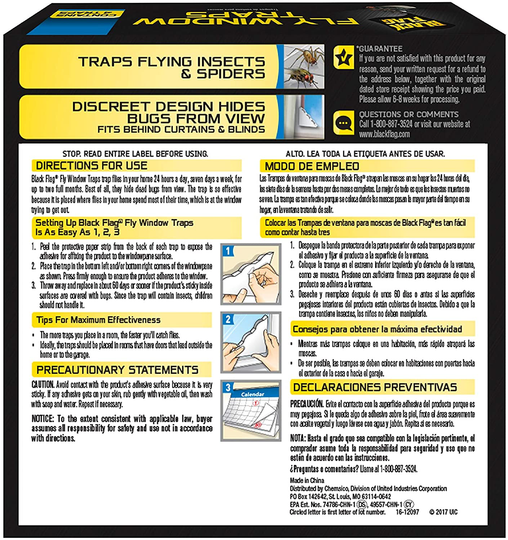 Black Flag 11017 HG-11017 Fly Window Trap, 4-count, Clear