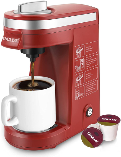 CHULUX Single Cup Coffee Maker Travel Coffee Brewer,Red