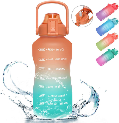 PASER 64oz/128oz Motivational Water Bottle with Time Marker & Straw, Leakproof Tritan BPA Free Water Jug Ensure You Drink Enough Water Daily for Fitness, Gym and Outdoor Sports