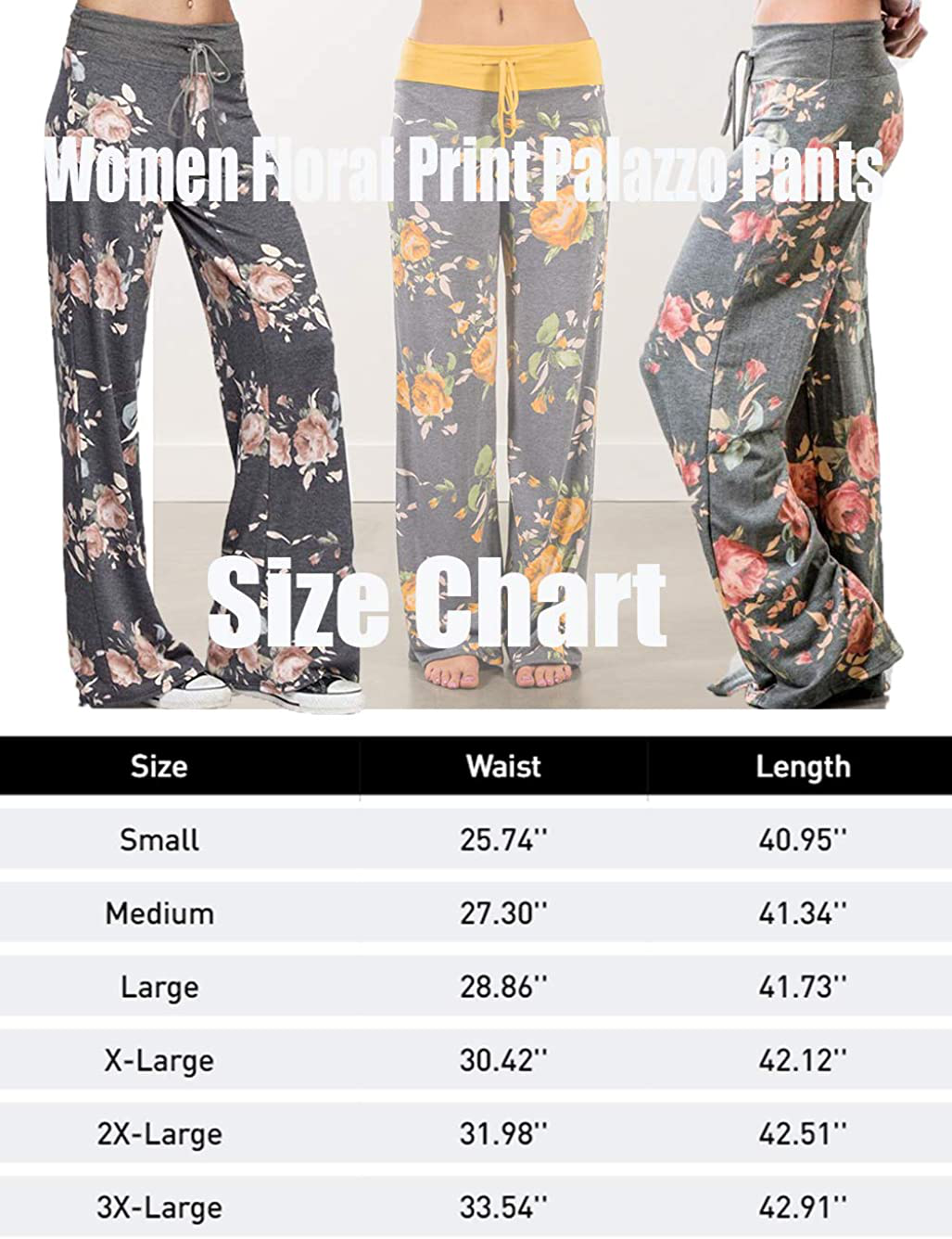 Women's Comfy Stretch Drawstring Palazzo Wide Leg Lounge Pants