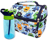 Lunch Box for Toddlers Kids Boys, Insulated Bag and Water Bottle Set for Baby Boy Daycare Pre-School Kindergarten, Container Boxes for Small Kid Snacks Blue Cute Monsters