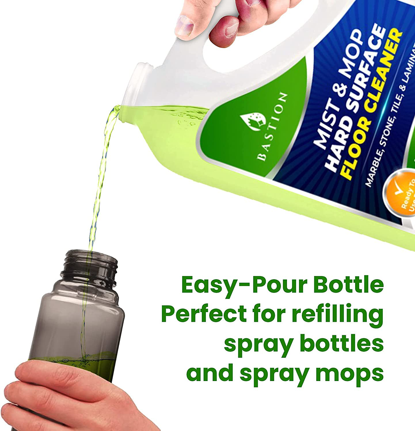 Hard Surface Floor Cleaner Solution - Ready-To-Use - Spray Mop Liquid for Marble, Stone, Granite, Tile, Vinyl, Laminate, Linoleum - Lemongrass, 1 Gallon Bottle