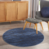 Nourison Essentials Solid Contemporary Midnight Blue 4' Round Area Rug , 4' X Round