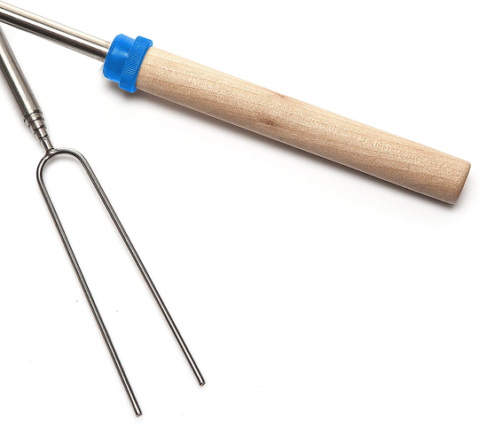 MalloMe Marshmallow Roasting Sticks - Smores Skewers for Fire Pit Kit - Hot Dog Camping Accessories Campfire Marshmellow 32 Inch Long Fork - 5 Pack