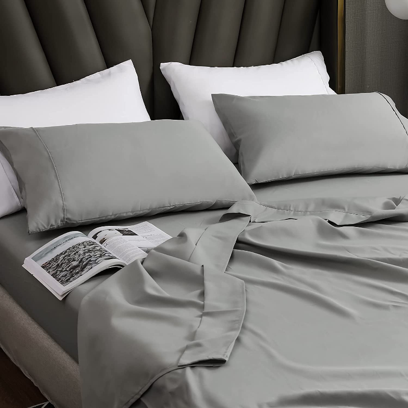 6 Piece Luxury Hotel Bed Sheets Set With 14" Deep Pockets For Queen Or King