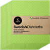 Swedish Wholesale Swedish Dish Cloths - Pack of 10, Reusable, Absorbent Hand Towels for Kitchen, Bathroom and Cleaning Counters - Cellulose Sponge Cloth - Lime