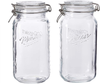 Mason Craft & More Airtight Kitchen Food Storage Clear Glass Clamp Jars, 4 Pack of 22 Ounce (0.65 Liter) Mini Clamp Jar