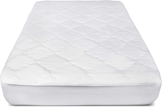 Micropuff Twin Mattress Pad Cover Fitted, Down Alternative Fiber Fill, Quilted Bed Protector - Ideal for Daybed Mattresses (Twin Size 39x75) Deep Pocket Stretches up to 15"