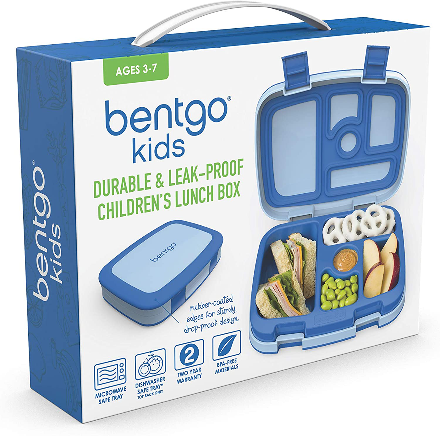 Bentgo Kids Children’s Lunch Box - Leak-Proof, 5-Compartment Bento-Style Kids Lunch Box - Ideal Portion Sizes for Ages 3 to 7 - BPA-Free, Dishwasher Safe, Food-Safe Materials (Purple)