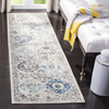 Safavieh Madison Collection MAD611A Boho Chic Floral Medallion Trellis Distressed Non-Shedding Stain Resistant Living Room Bedroom Runner, 2'3" x 14' , Ivory / Aqua