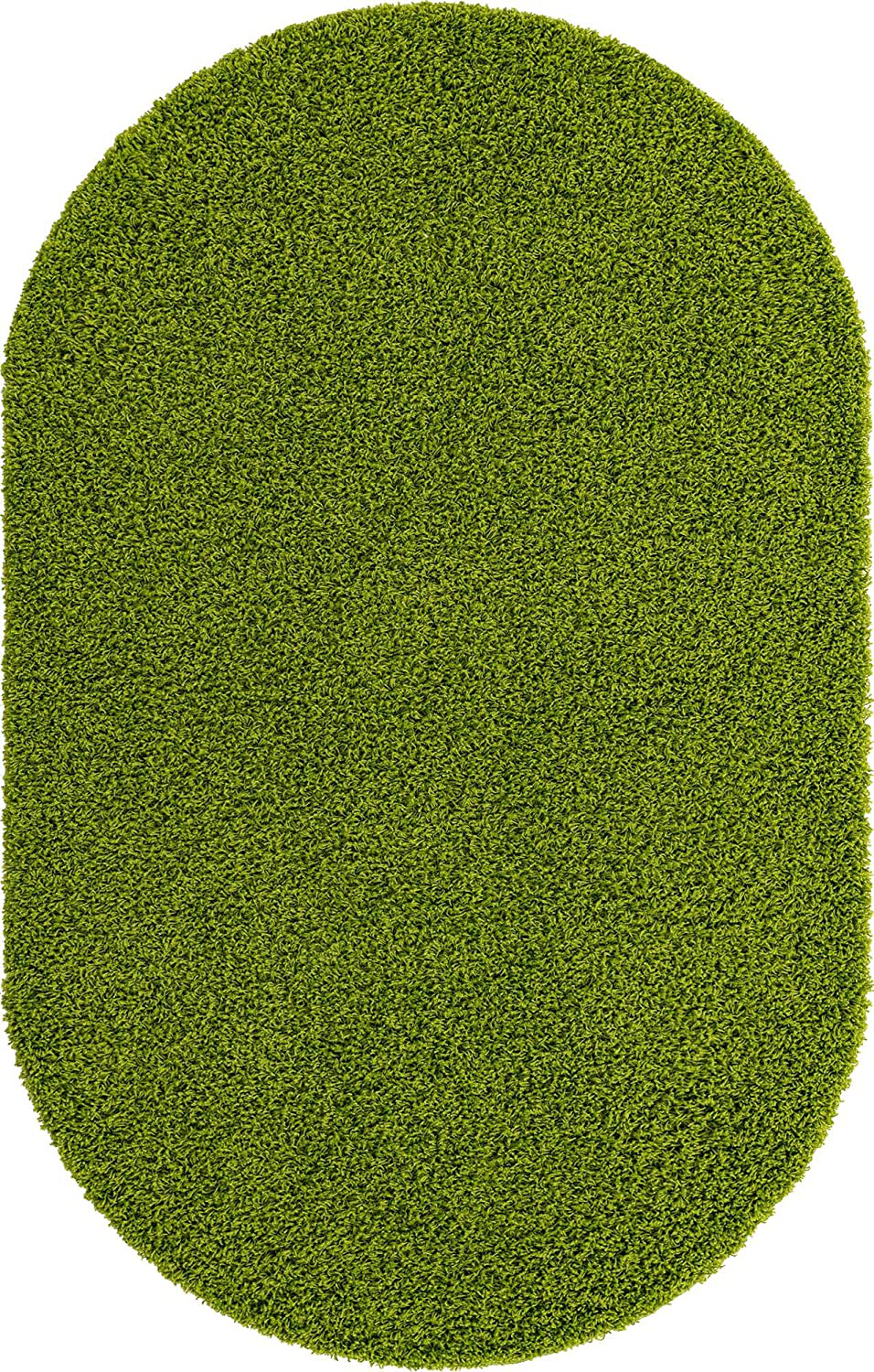 Unique Loom Solo Solid Shag Collection Area Modern Plush Rug Lush & Soft, 5' 0 x 8' 0, Grass Green