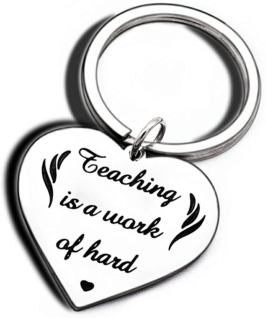 Teacher Appreciation Gifts Teacher keychain Women Men Teaching is A Work of Heart Graduation Back to School Thank You Teacher Day