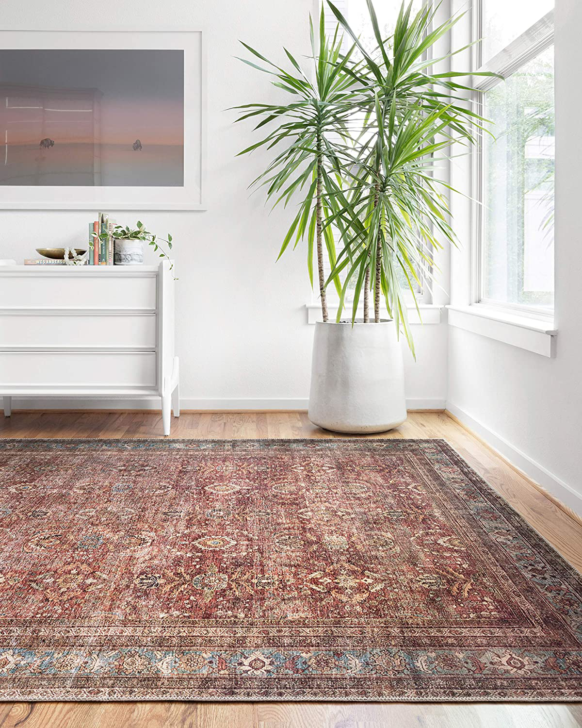 Loloi II Layla LAY-01 Brick Traditional Runner Rug 2'-6" x 9'-6"