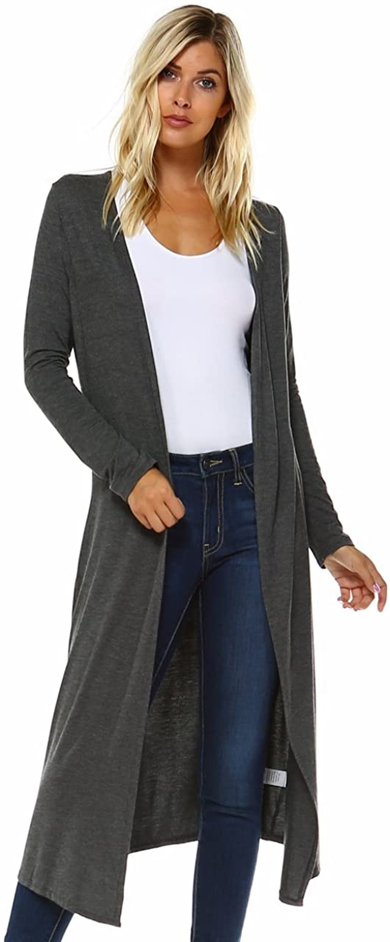 Issac Liev Isaac Liev Trendy Extra Long Duster Soft Lightweight Cardigan - Made in The USA