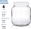 Wide Mouth Mason Jars 64 OZ [2 Pack] Half Gallon Mason Jars with Airtight Lid Microwave/Freeze/Dishwasher Safe Canning Jar, Large Clear Glass Mason Jars for Canning, Fermenting, Pickling, Storing, Dry Food Storage, Clear [ 2 Pack ]