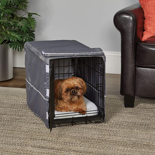 Polyester Pet Crate Cover with Velcro Closure and Hook & Loop Tabs