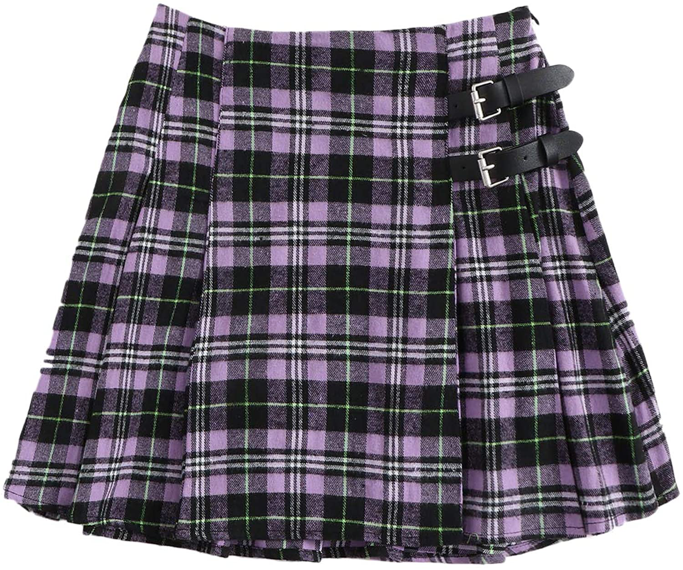 SOLY HUX Women's Plus Size Elastic Waist Flared Casual Mini Skater Skirt