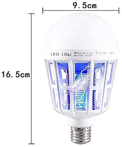 2 Pack Bug Zapper Light Bulbs, 2 in 1 Mosquito Killer Lamp, UV LED Bulb Zapper for Patio and Indoor