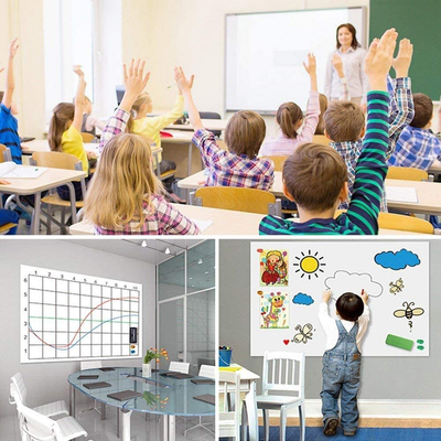 Self Adhesive White Board Paper - Dry Erase Wall Stickers Roll 17.7" x 78.7" Message Board Wallpaper Decal for School/Office/Home/Kid/Art/Decoration