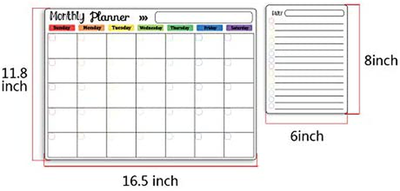 Dry Erase Calendar Kit- Magnetic Calendar for Refrigerator - Monthly Fridge Calendar Whiteboard with Extra-Thick Magnet Included Fine Point Marker & Eraser (Monthly an Daily)