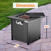 SereneLife Outdoor Pit CSA Approved Safe 40,000 BTU Pulse Ignition Propane Gas Fire Table Tabletop, Rattan-Look Steel Panel, 6.6 Lbs Decorative Lave Rock Set SLFPS3
