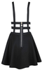 EXCHIC Women's Braces Skirt Pleated A-Line Suspender Mini Skirt