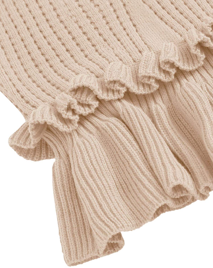 SweatyRocks Women's Casual Knit Top Sleeveless Ruffle Hem V Neck Peplum Crop Tank Top