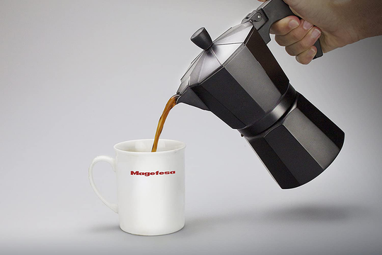 Magefesa 01PACFKEB06 Kenia Aluminum 6 Cups Coffee Maker, Black