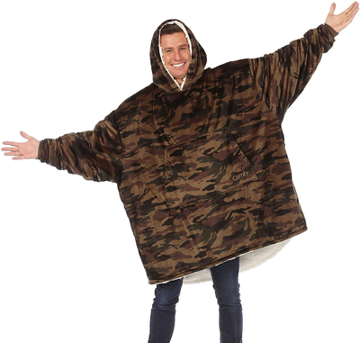 THE COMFY Original| Oversized Microfiber & Sherpa Wearable Blanket, Seen On Shark Tank, One Size Fits All