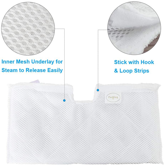 Fushing 10Pcs Steam Mop Pads, Washable Microfiber Cleaning Steamer Replacement Pads for Shark Steam Pocket Mop Hard Floor Cleaner S3500 Series S3501 S3550 S3601 S3601D S3801 S3801CO S3901 SE450 S2901