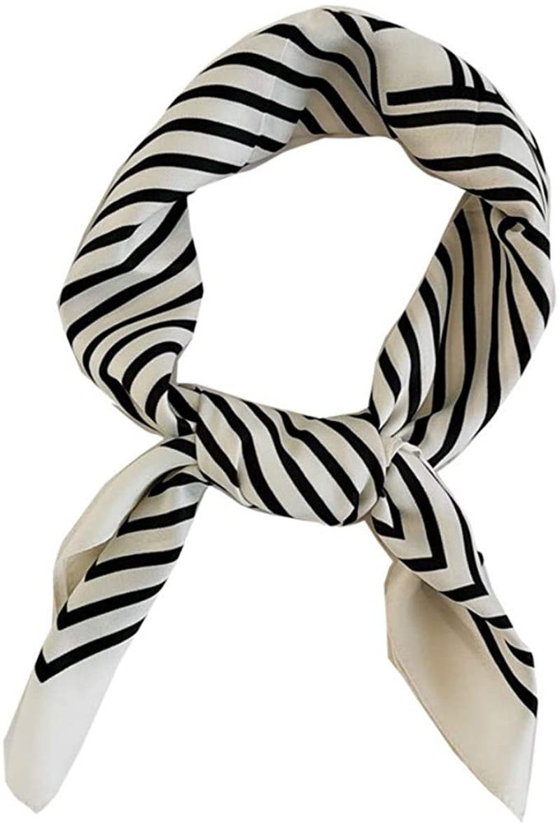 FONYVE Silk Feeling Scarf Medium Square Satin Head Scarf for Women 27.5 × 27.5 inches