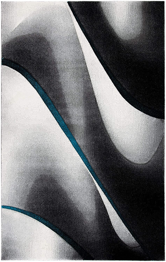 Safavieh Hollywood Collection HLW712F Mid-Century Modern Non-Shedding Stain Resistant Living Room Bedroom Accent Rug, 2'3" x 4', Grey / Blue