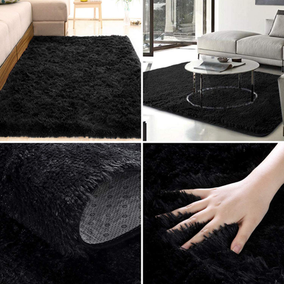 Merelax Soft Modern Indoor Large Shaggy Rug for Bedroom Livingroom Dorm Kids Room Home Decorative, Non-Slip Plush Fluffy Furry Fur Area Rugs Comfy Nursery Accent Floor Carpet 5x8 Feet, Blush