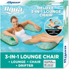 Aqua LEISURE Mosaic 3-in-1 Pool Lounge Chair with Length Adjustment Toggles, Multi-Purpose Inflatable (Chair, Drifter, Lounge) Pool Float, Green Mosaic (AZL17010MG)
