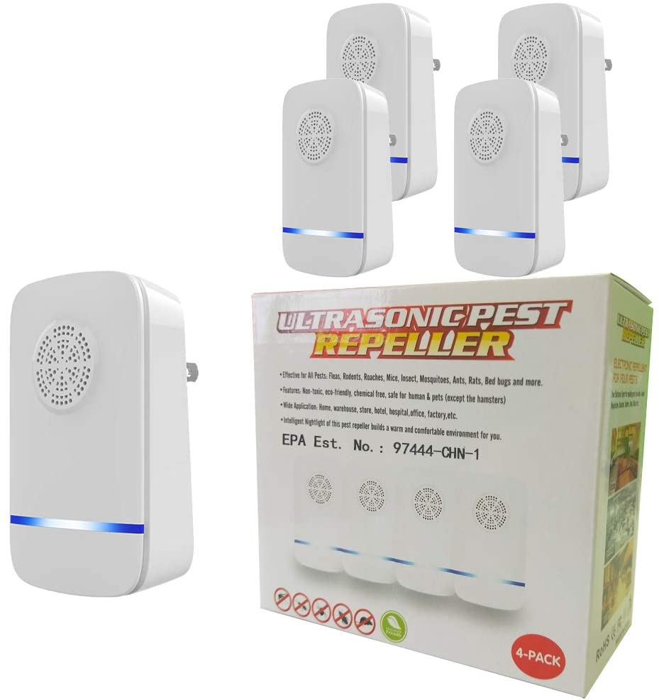 MAIKAILUN 4 Pack Mouse Repellent Ultrasonic Indoor, Bug Repellent, Mice Repellent Plug-ins, Mosquito Roach Bed Bug Ant Insect for Attic Warehouse Indoor Home