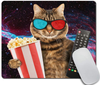 Amcove Funny cat in The 3D Glasses with Popcorn Basket Mousepad Non-Slip Rubber Gaming Mouse Pad Rectangle Mouse Pads for Computers Laptop Cat Desk Accessories