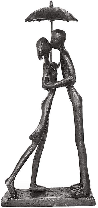 Dreamseden Affectionate Couple Art Iron Sculpture, Passionate Kiss