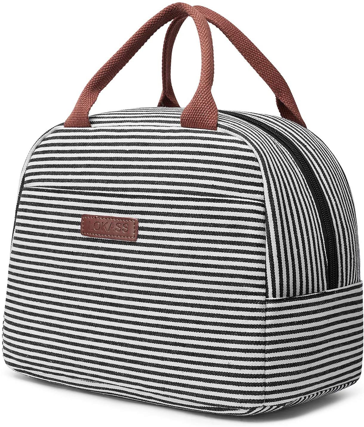 LOKASS Lunch Bag Cooler Bag Women Tote Bag Insulated Lunch Box Water-resistant Thermal Lunch Bag Soft Leak Proof Liner Lunch Bags for women/Picnic/Boating/Beach/Fishing/Work (White)