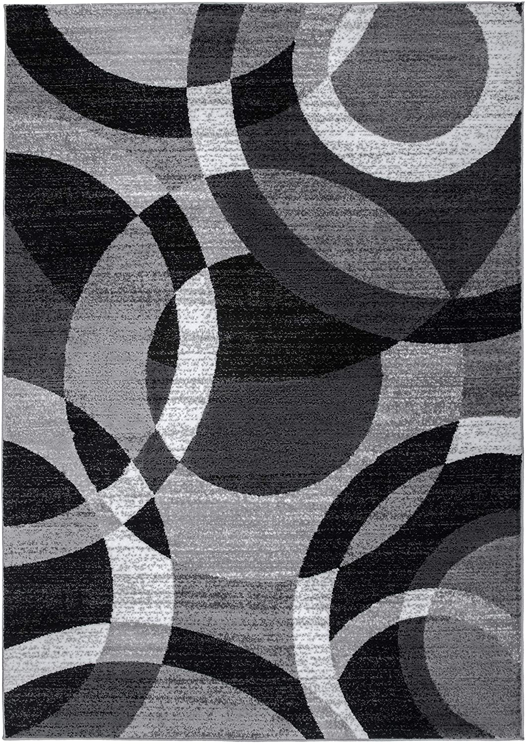 Contemporary Modern Circles Abstract Runner Rug 2' x 7'2" Red