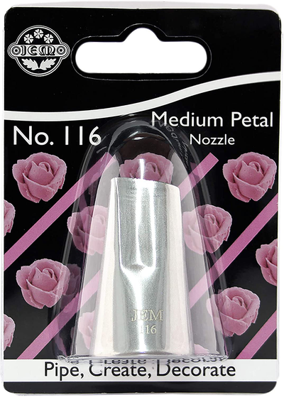 JEM Large Petal/Ruffle Piping Nozzle-Cake Decorating Tip #116, Standard, Silver