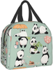 PrelerDIY Panda Lunch Box - Insulated Lunch Bags for Women/Men Little Panda Collection Reusable Lunch Tote Bags, Perfect for Office/Camping/Hiking/Picnic/Beach/Travel