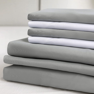 6 Piece Luxury Hotel Bed Sheets Set With 14" Deep Pockets For Queen Or King