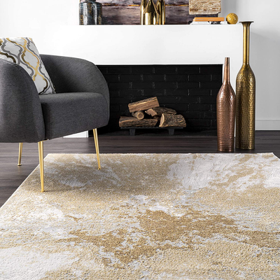 nuLOOM Cyn Abstract Runner Rug, 2 Feet 6 Inch x 6 Feet, Gold