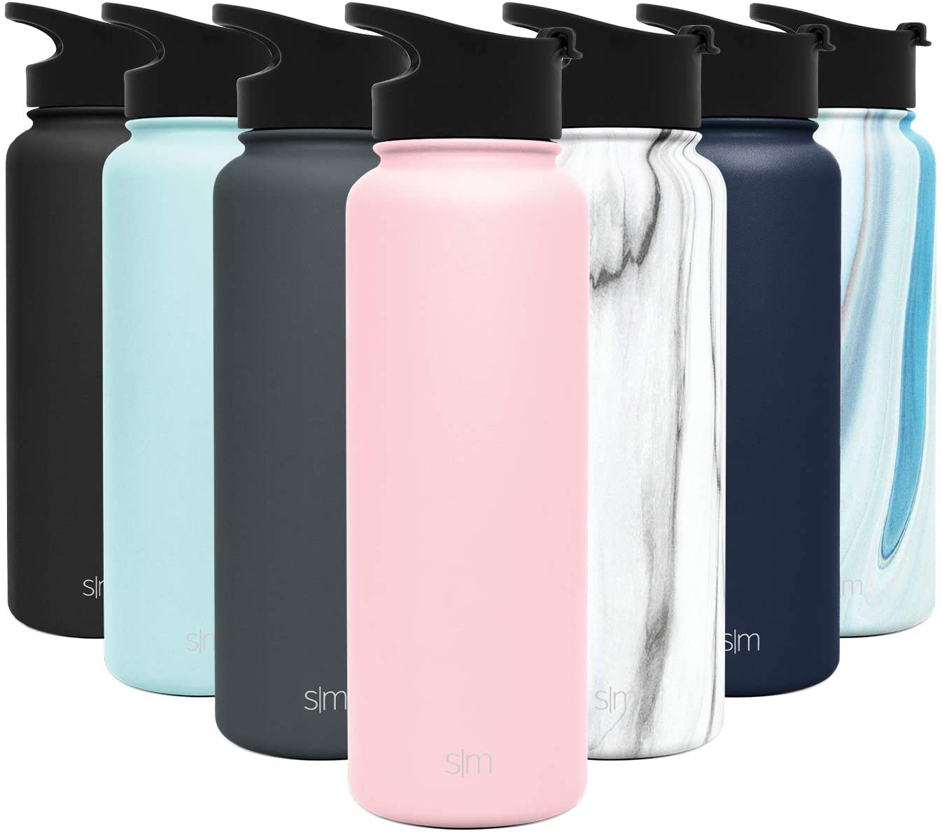 Simple Modern 18 Ounce Summit Sports Water Bottle - Travel Mug Stainless Steel Tumbler Flask +2 Lids - Wide Mouth Double Wall Vacuum Insulated Leakproof Ombre: Sorbet