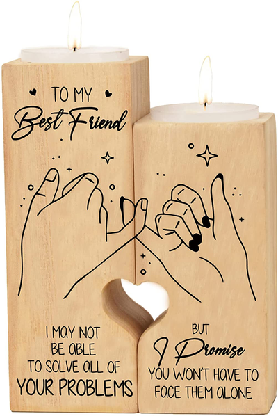 Personalized-Gifts Candle-Holder Birthday Anniversary Candle Decoration -Personalized Wooden Candle Holder Friendship Birthday Gifts