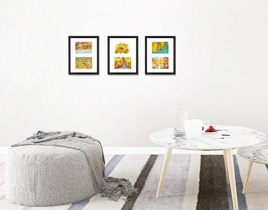 Golden State Art, 11x14 Black Photo Wood Collage Frame with Real Glass and White Mat displays (2) 5x7 Pictures