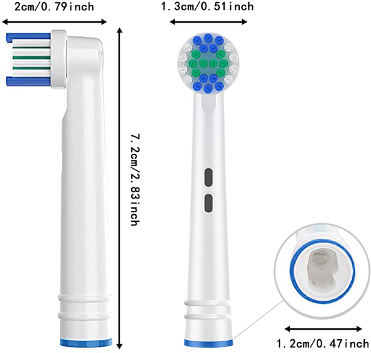 Electric Toothbrush Replacement Heads Compatible with Oral B Precision Clean Electric Toothbrush Soft Bristles Brush Heads